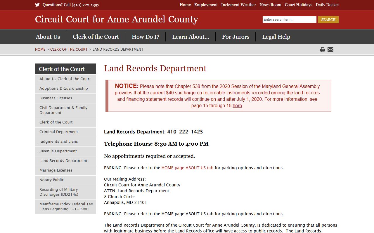 Anne Arundel County land records for residents directory search