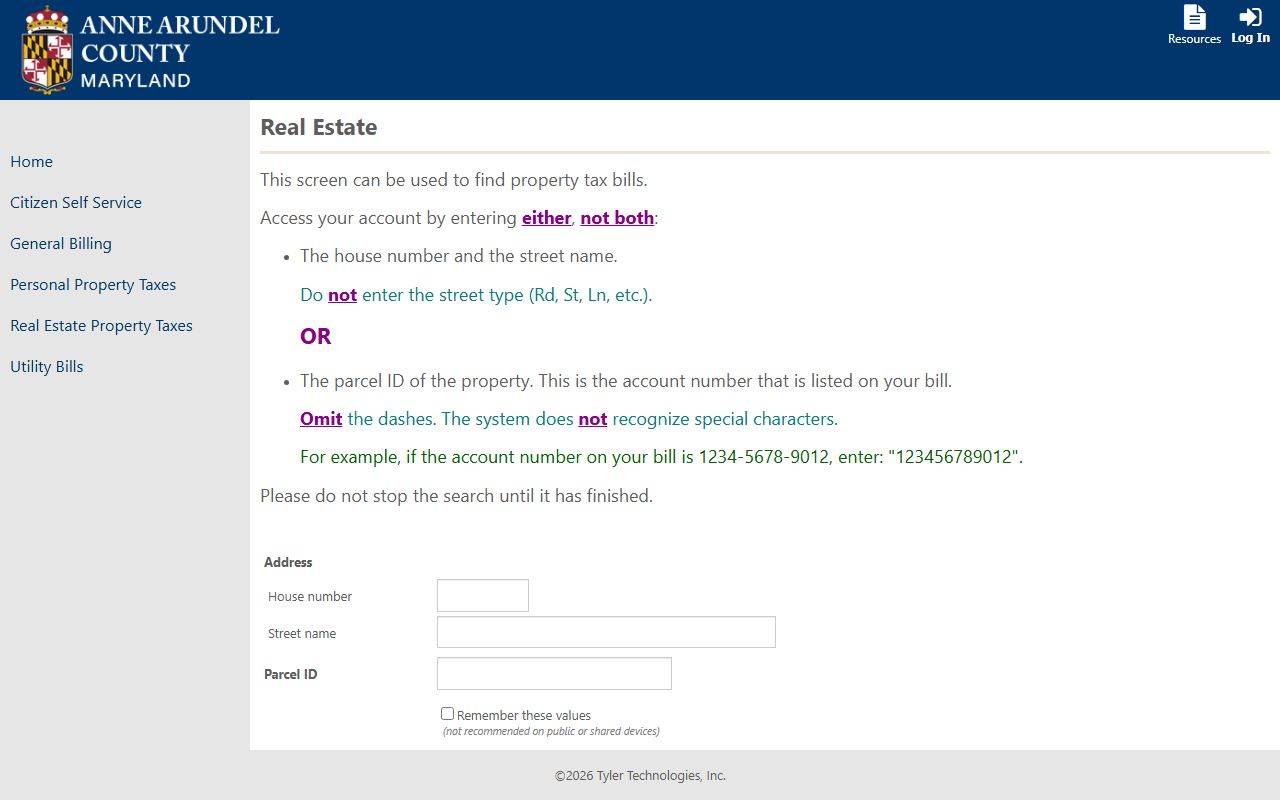 Anne Arundel County property tax search for residents directory