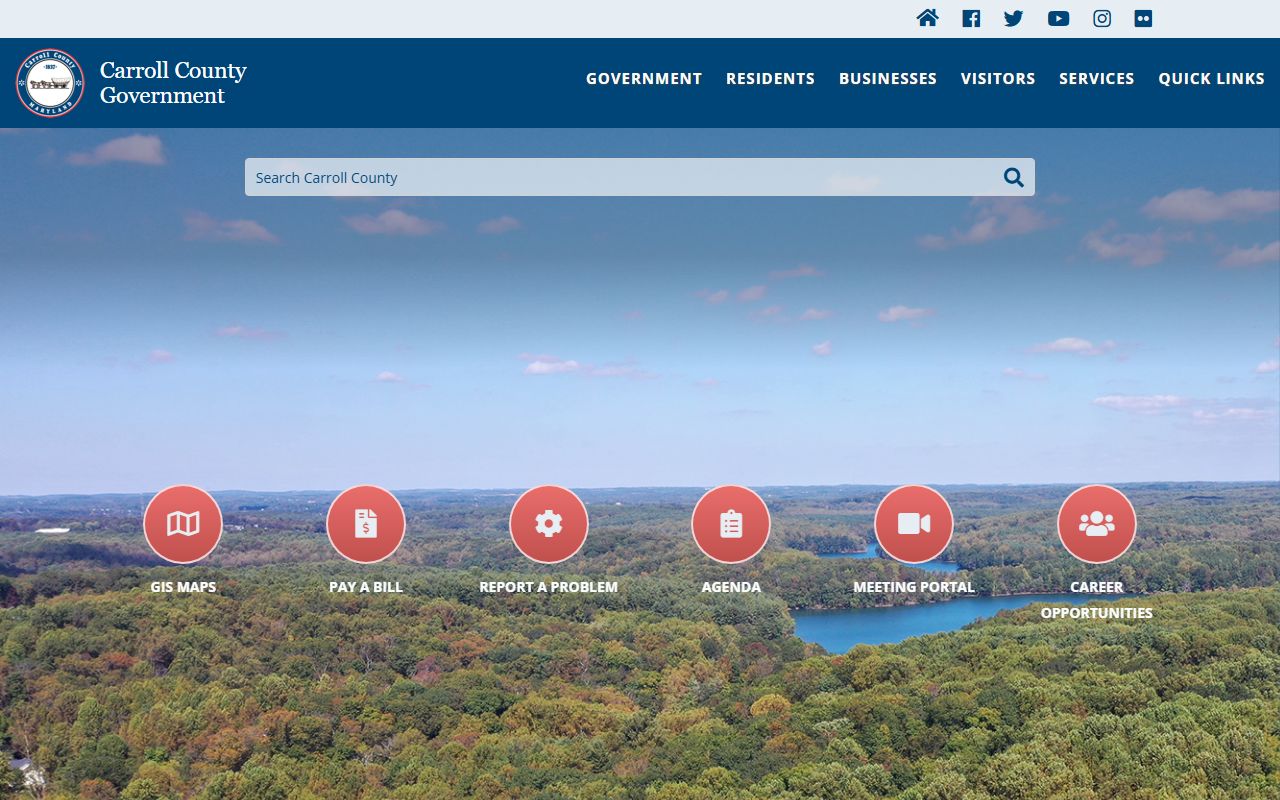 Carroll County website for Eldersburg residents directory