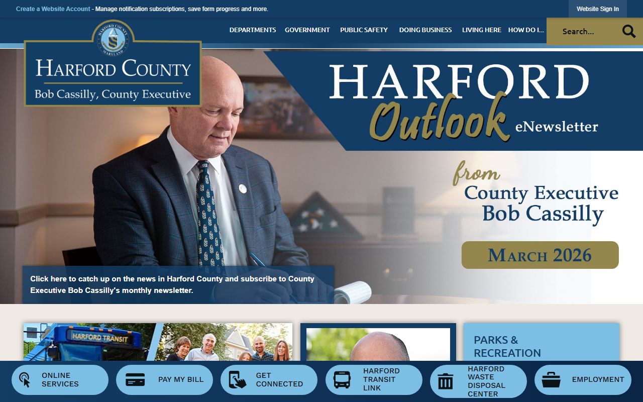 Harford County website for Bel Air South residents directory