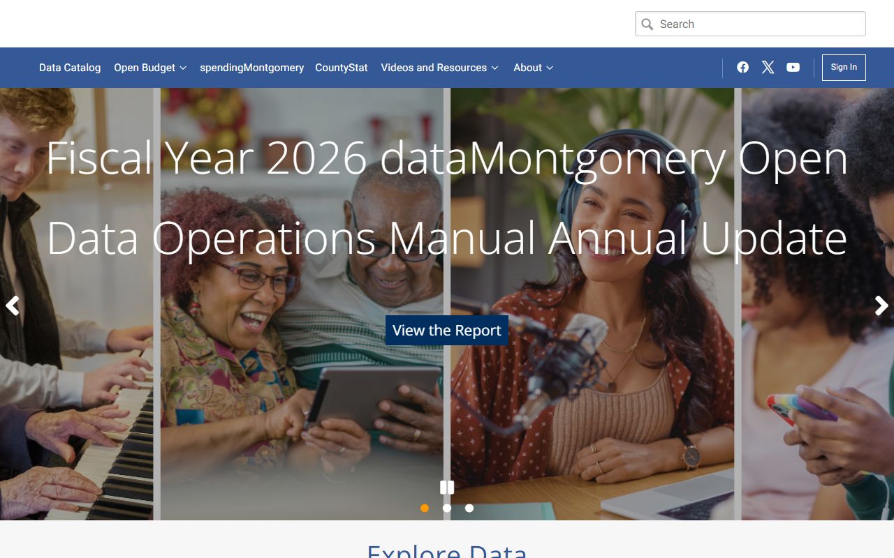 Data Montgomery portal for Montgomery County residents directory