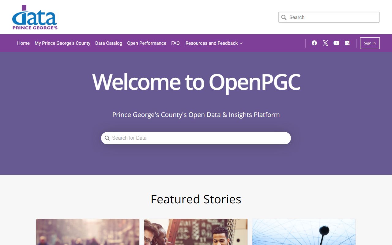Open data portal for Prince George's County residents directory