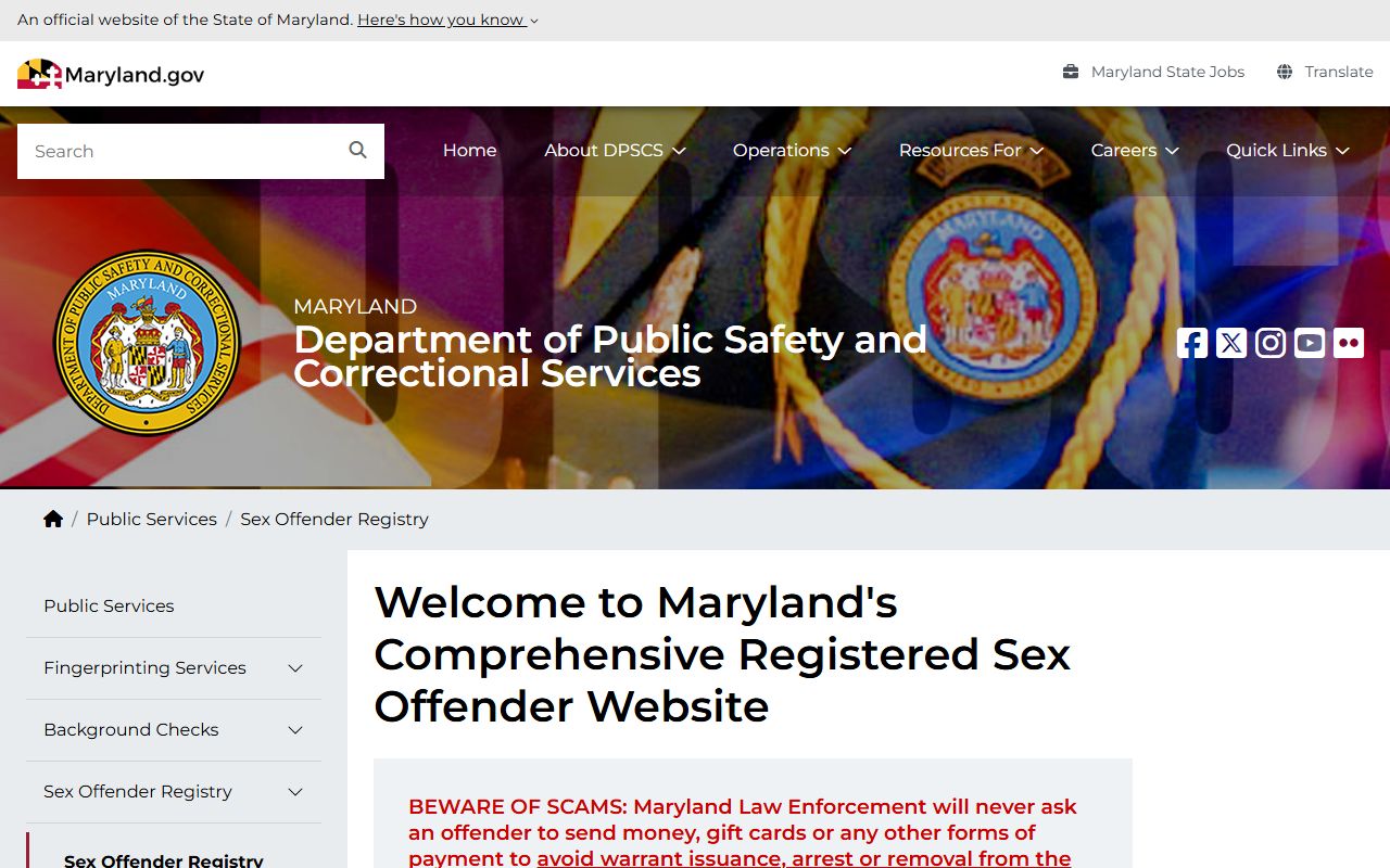 Maryland sex offender registry search in residents directory